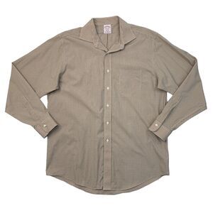 Brooks Brothers Shirt Mens 16.5 Plaid Madison Button Up Supima Cotton Stretch